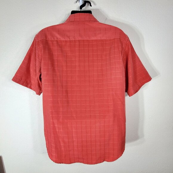 Croft & Barrow Mens Large Short Sleeve Button-Up Shirt Coral Easy Care - Picture 8 of 9